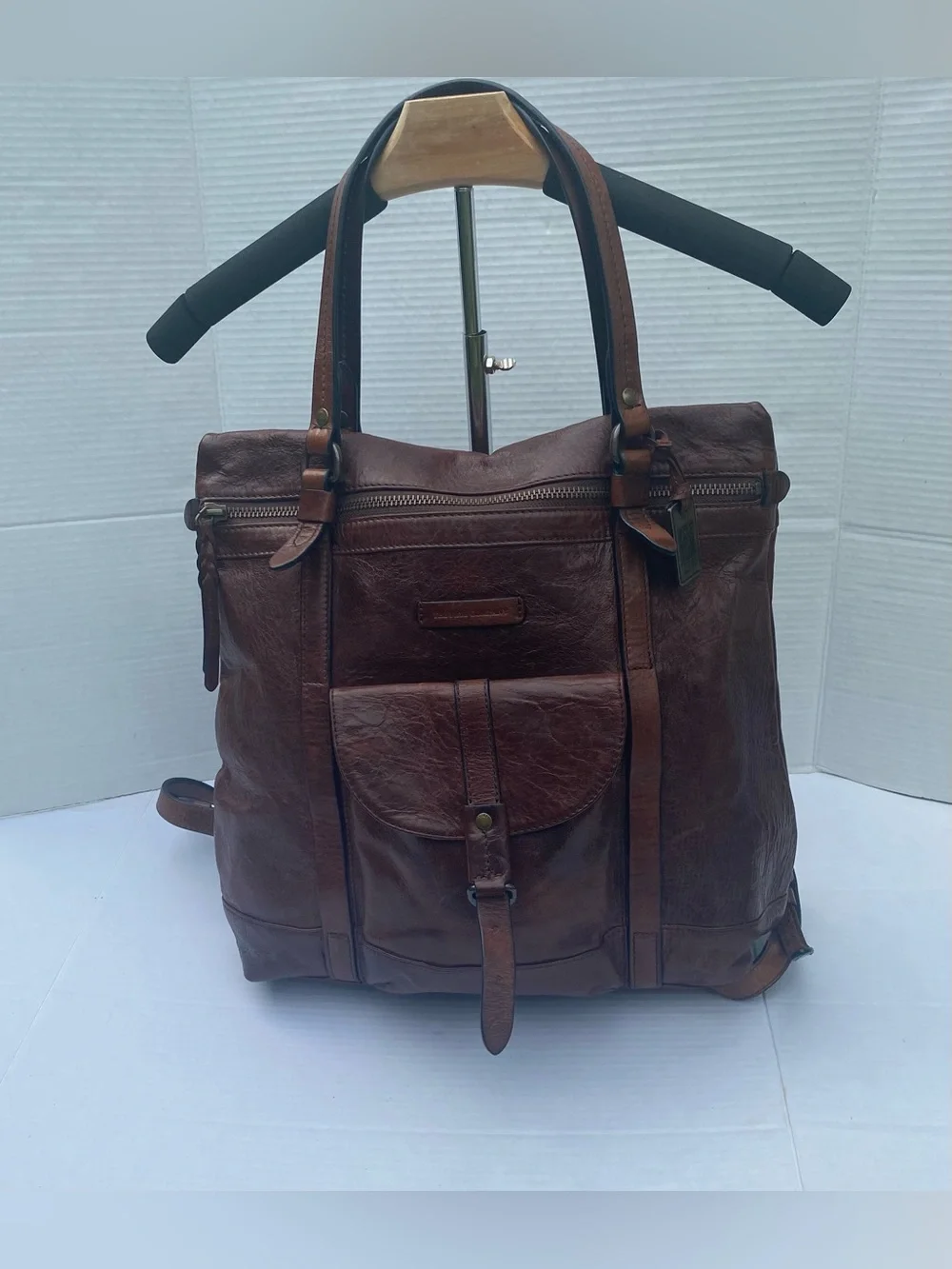 Authentic FRYE Josie Leather Backpack Tote Bag - Dark Brown 🤎✨🤍🤎